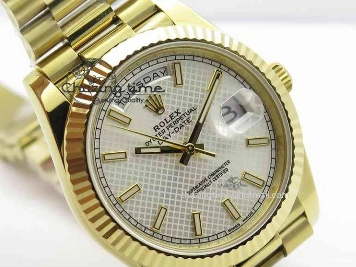 MiroTime 0427 Cozy Day-Date 40mm 228238 YG Noob 1:1 Best Edition Silver Dial On YG President Bracelet A 3710